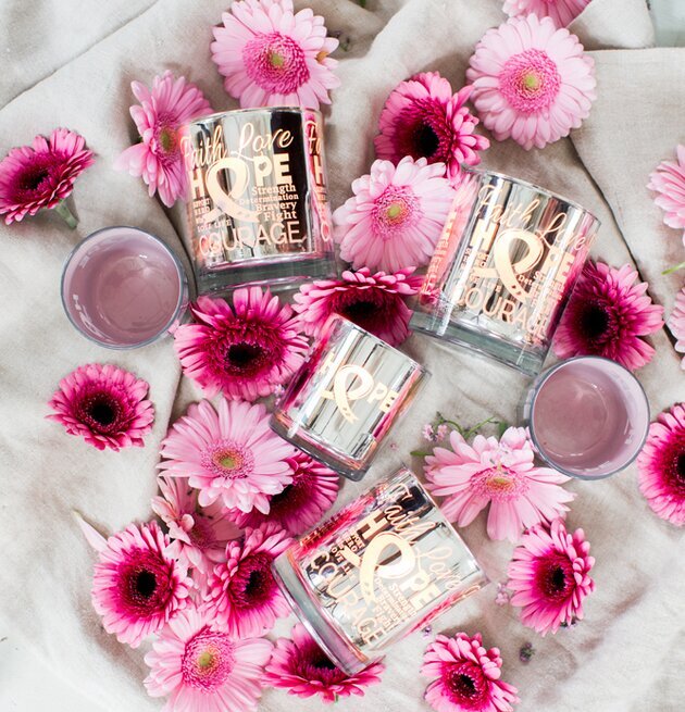 Hope - Rosa Bandet - Majas Cottage ljushållare med blommor