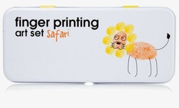 Fingertryck Safari från Worldwide co med lejon av fingeravtryck