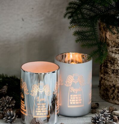 Angels Silver - Majas Cottage ljuslyktor i silver och vitt