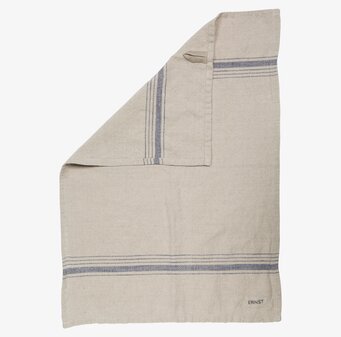 Kökshandduk Beige Med Blå Rand från Ernst i neutral miljö