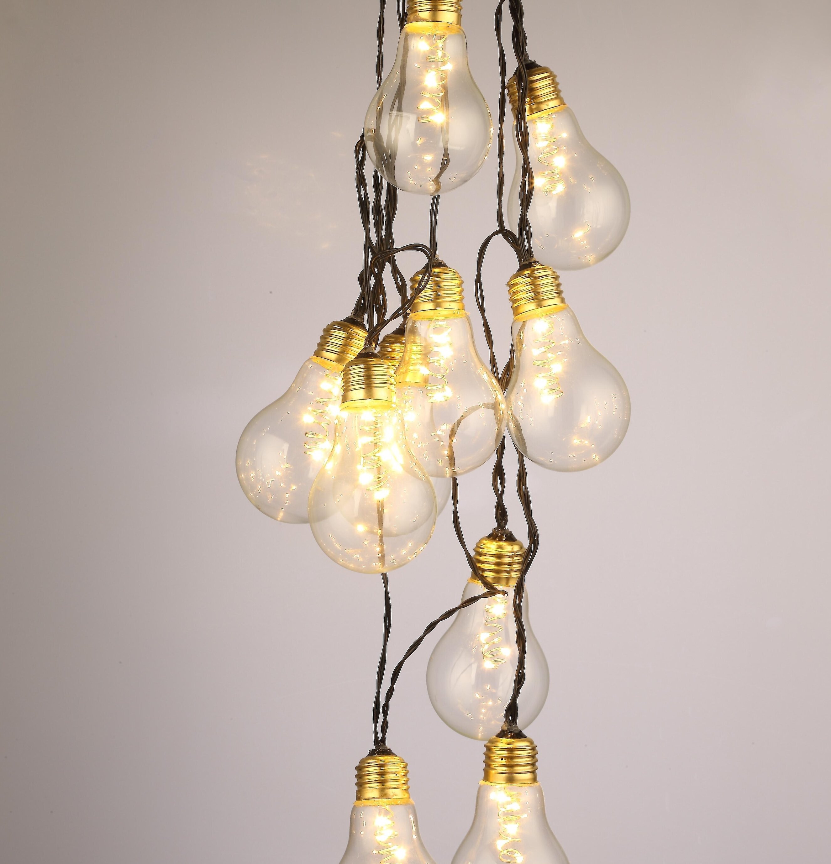 Ljusslinga LED Mässing från Havsö med glödlampor i mässing