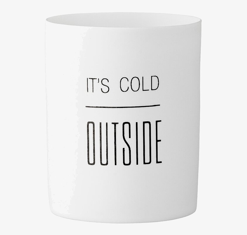 Ljuslykta It´s Cold Outside från Bloomingville i vit keramik