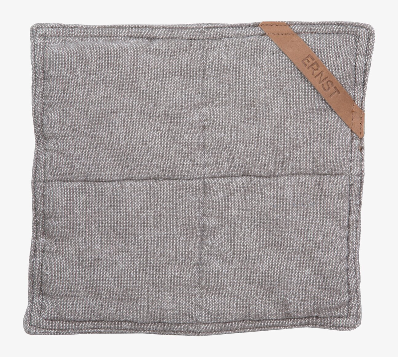 Grytlapp Halvlinne Grå från Ernst med läderrem i hörnet