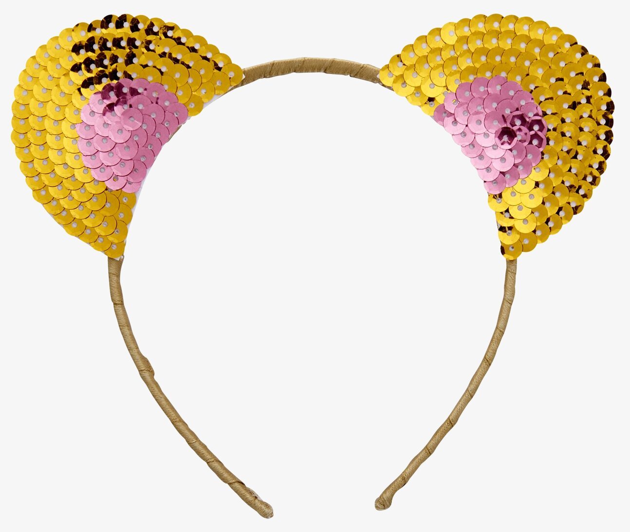 Paljettdiadem från Rice med gula och rosa paljetter