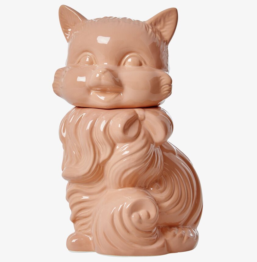 Keramikburk Katt Rosa från Rice, dekorativ och funktionell
