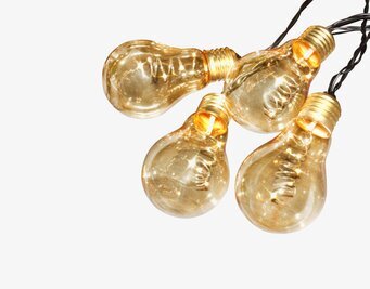 Ljusslinga LED Guld från Havsö med glödande guldiga lampor