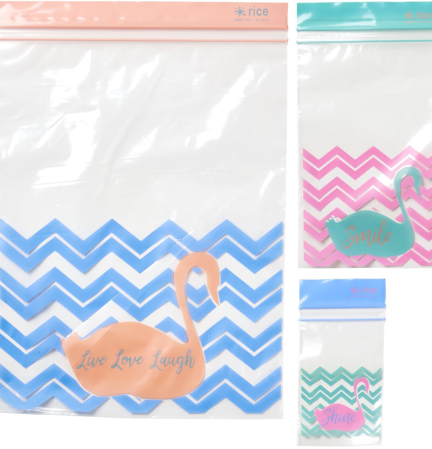 Plastpåsar Ziplock från Rice i olika storlekar och färger