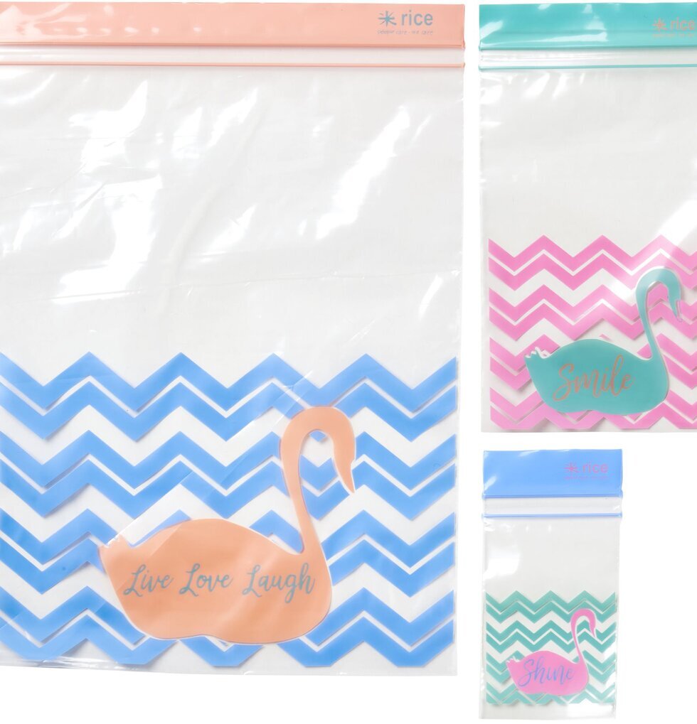 Plastpåsar Ziplock från Rice i olika storlekar och färger