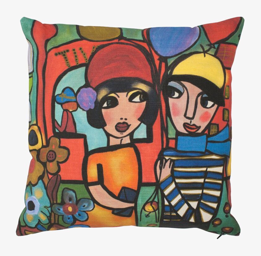 Kuddfodral Innan Kyssen från Dixie med färgstark design