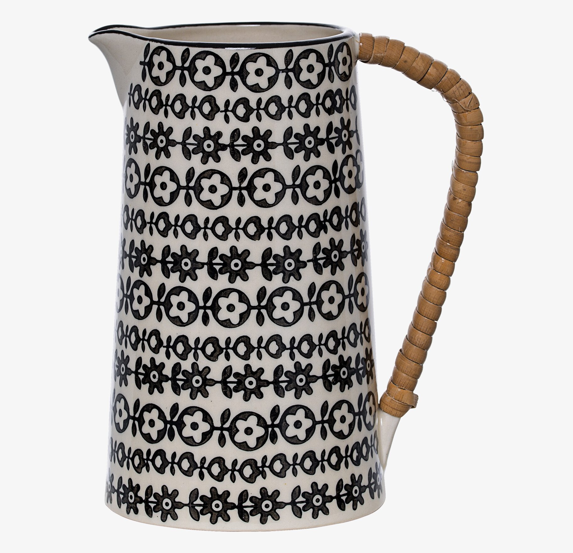 Mjölkkanna Julie från Bloomingville med svartvita blommotiv