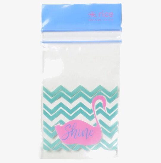 Plastpåsar Ziplock från Rice med blå förslutning och mönster