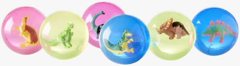Studsboll Dinosaurie från Rice med färgglada dinosaurier