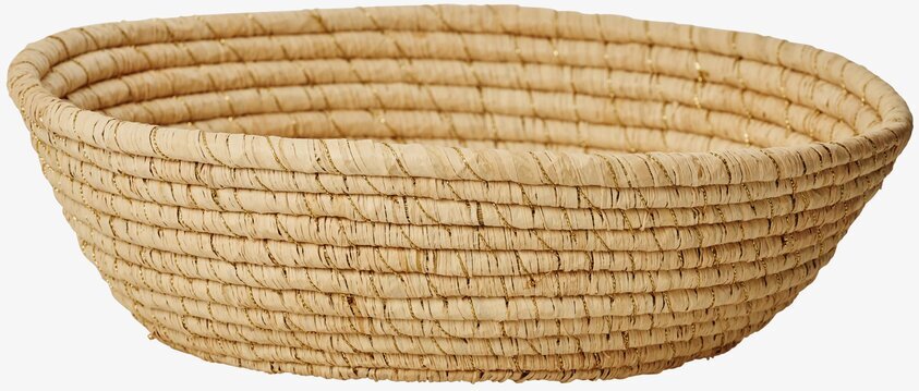 Brödkorg Natural/Gold från Rice i naturfärgat material