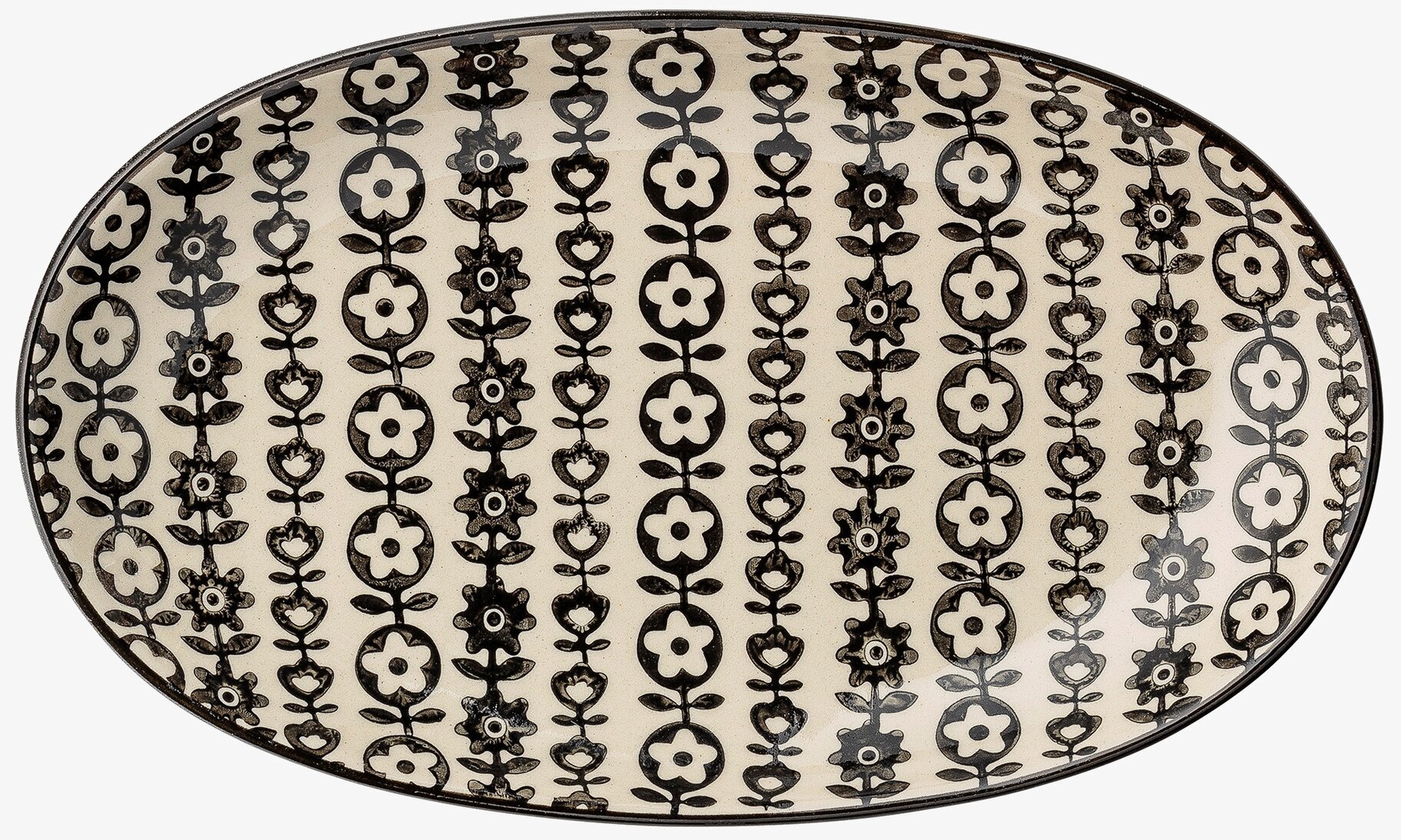 Tallrik Julie Svart från Bloomingville med blommönster