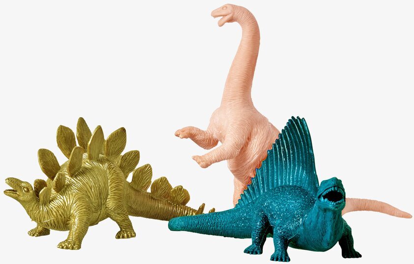 Dinosaurie från Rice i livfulla färger på vit bakgrund