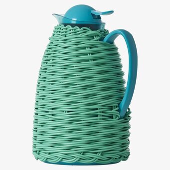 Termos Grön/Blå från Rice med flätad design och blått lock