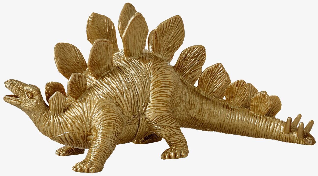 Dinosaurie från Rice: Guld Stegosaurus med detaljerad design