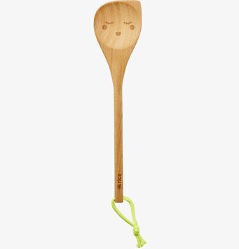 Träslev Neongul från Rice med trähuvud och neongult snöre