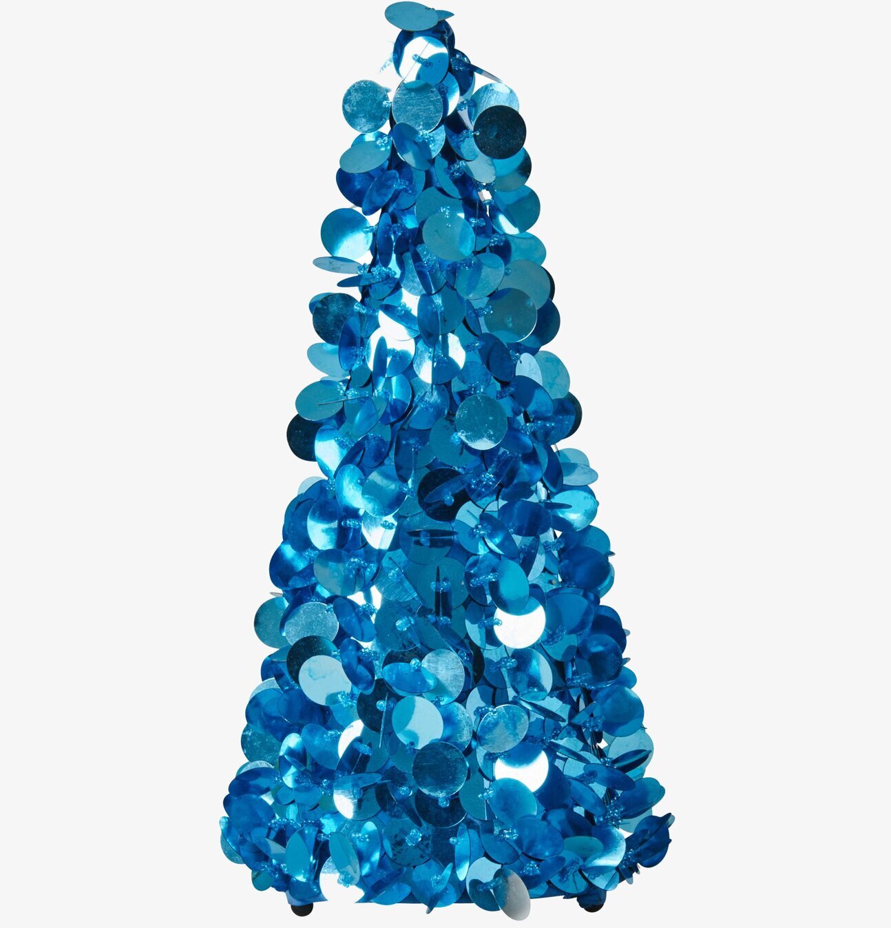 Paljettgran Blå från Rice, glittrande blå konstgjord gran