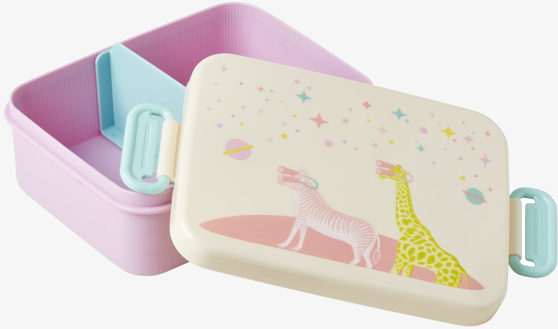 Lunchbox Divider & Universe Print L från Rice, pastellfärger