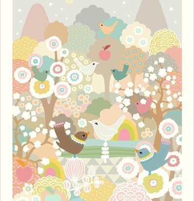 Poster - Cherry Valley från Majvillan med idylliskt landskap