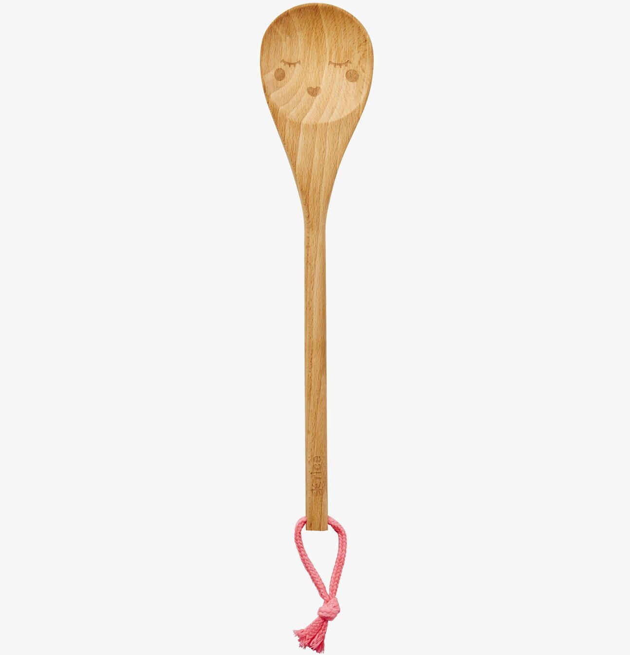 Träslev Cerise från Rice med ingraverat ansikte och snodd