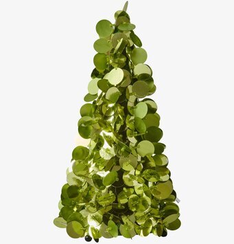 Paljettgran Pastellgrön från Rice, dekorerad med paljetter