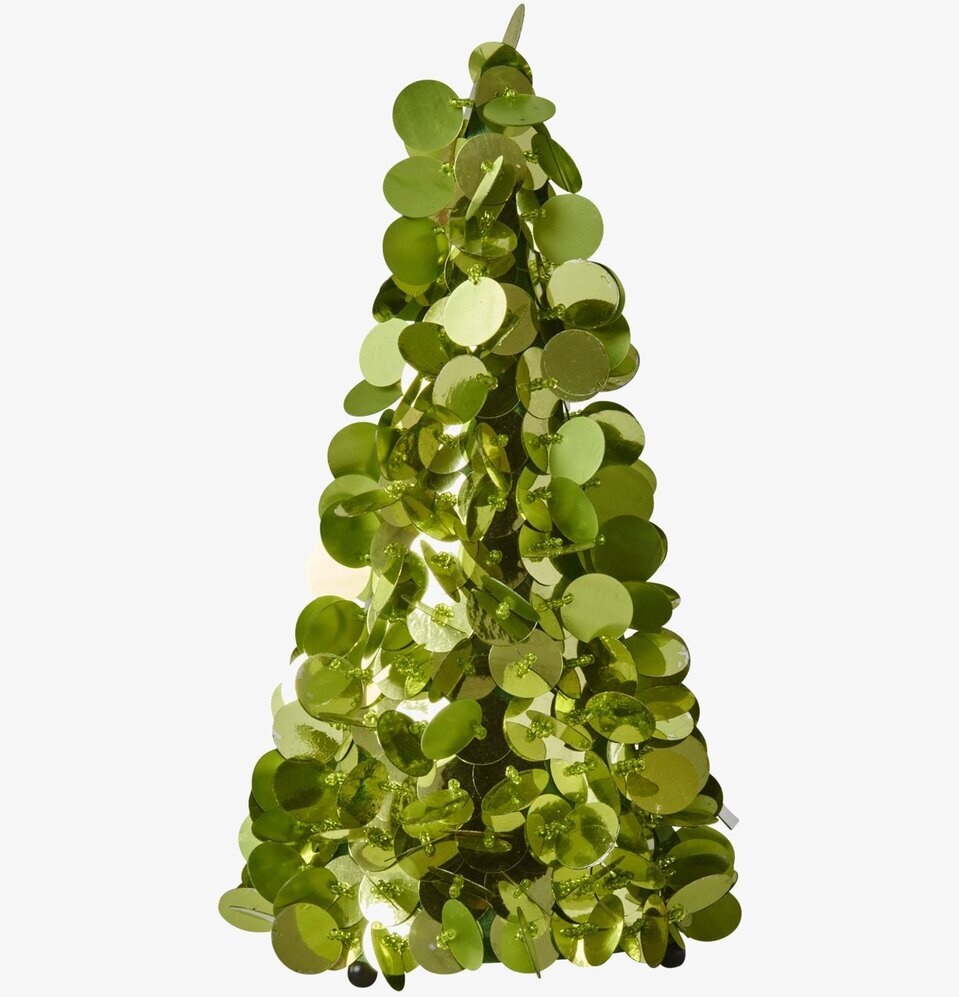 Paljettgran Pastellgrön från Rice, dekorerad med paljetter