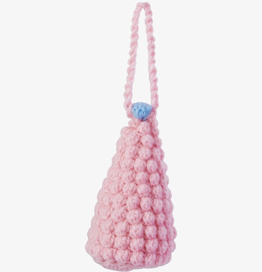 Virkad Julgransdekoration Rosa från Rice, rosa med blå topp