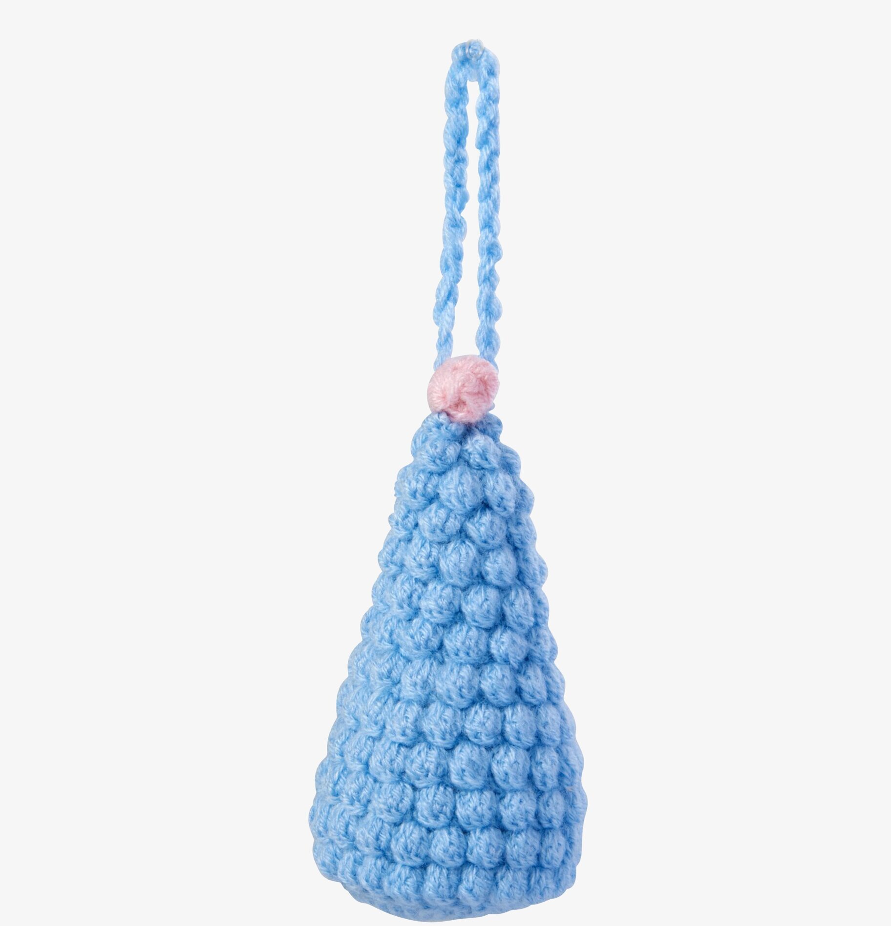 Virkad Julgransdekoration Blå från Rice med rosa toppboll