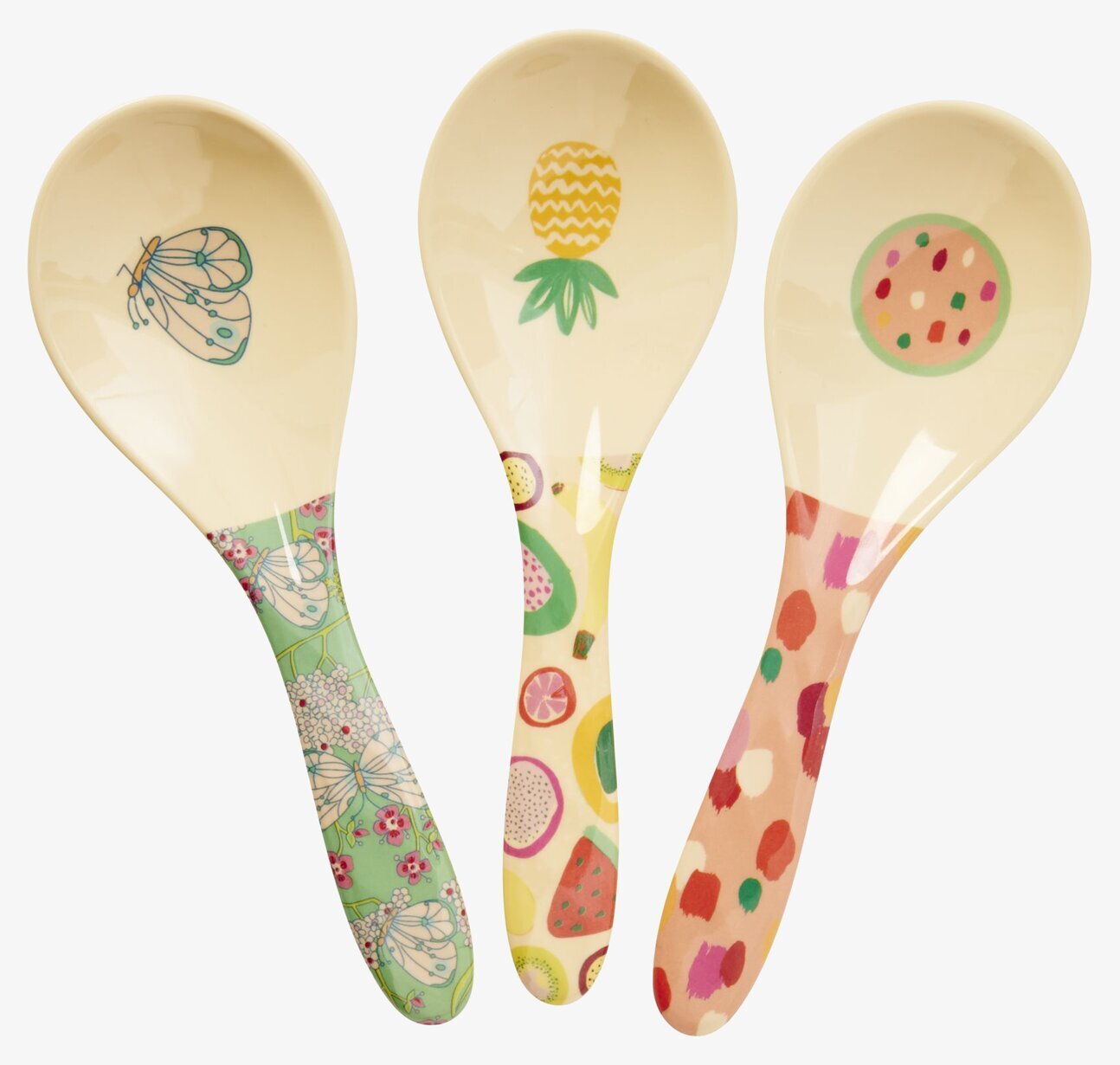 Salladssked - Today Is Fun från Rice i tre färgglada mönster