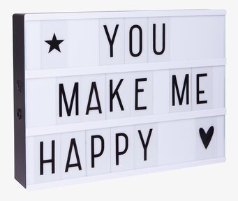 Lightbox Svart A4 från A Little Lovely Company med budskap