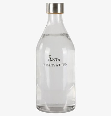 Glasflaska Äkta Kranvatten 1 liter från Interstil