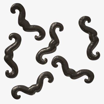 Baktillbehör Sugar Moustaches från Rice på vit bakgrund