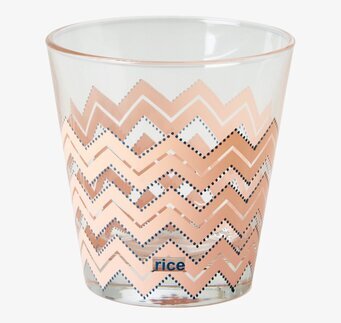 Glas Chevron Korall från Rice med elegant zigzag-mönster
