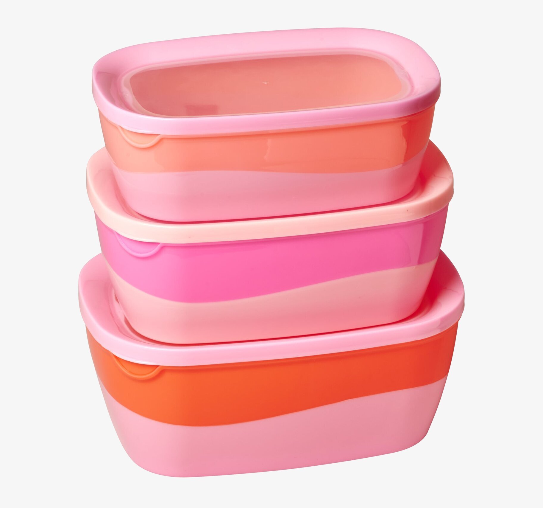 Matlåda Two Tone - Rosa/Orange från Rice i tre delar