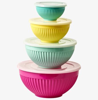 Skålar Melamin 4-Pack från Rice i olika färger och storlekar
