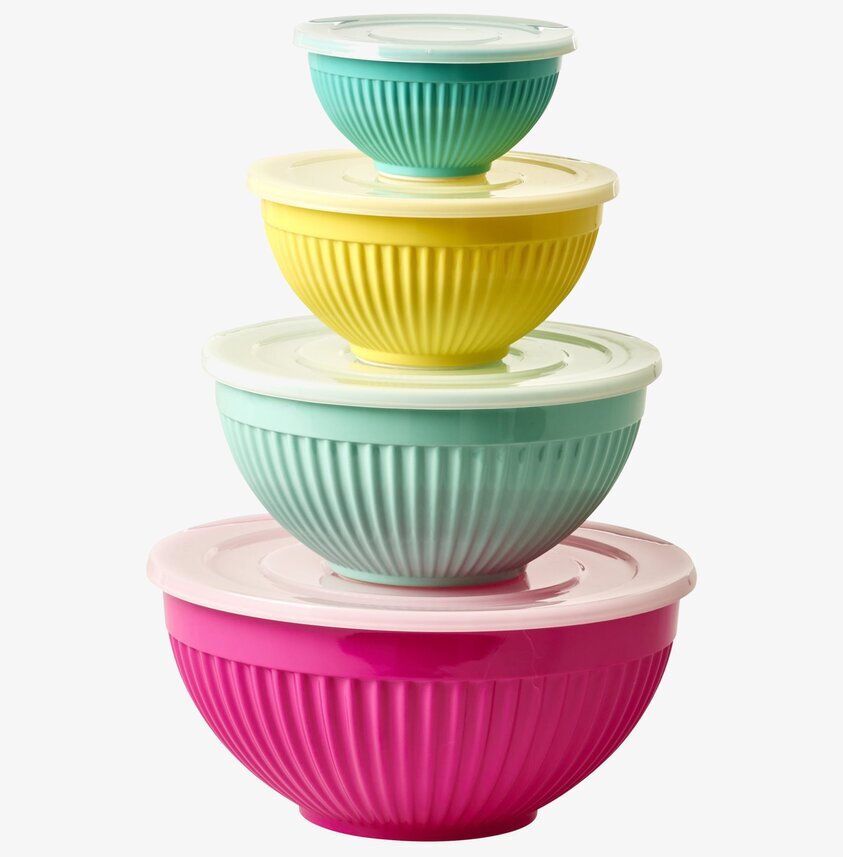 Skålar Melamin 4-Pack från Rice i olika färger och storlekar