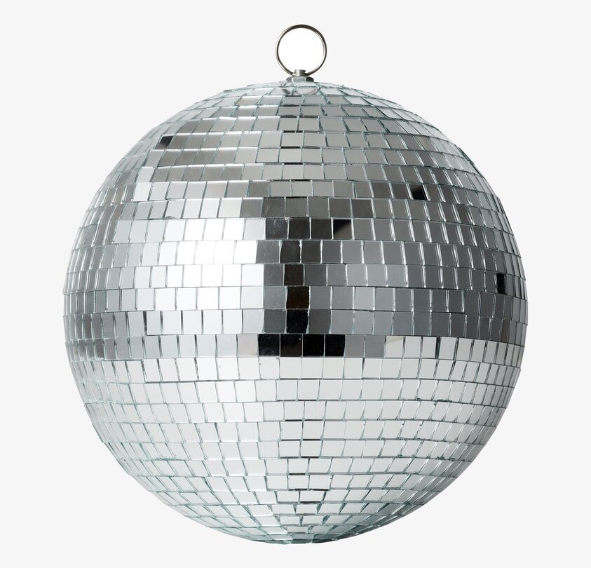 Discoboll Silver M från Rice med speglar som reflekterar ljus
