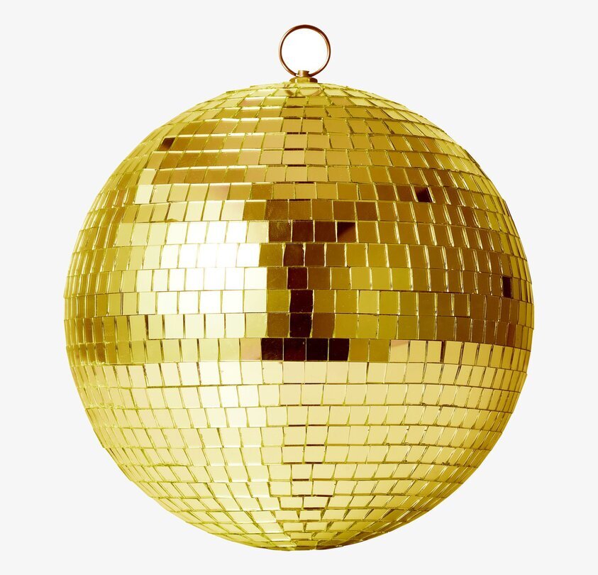 Discoboll Guld M från Rice med guldfärgade spegelplattor