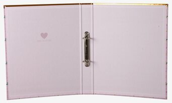 Pärm A4 Med 2 Ringar från Rice med ljusrosa insida och hjärta