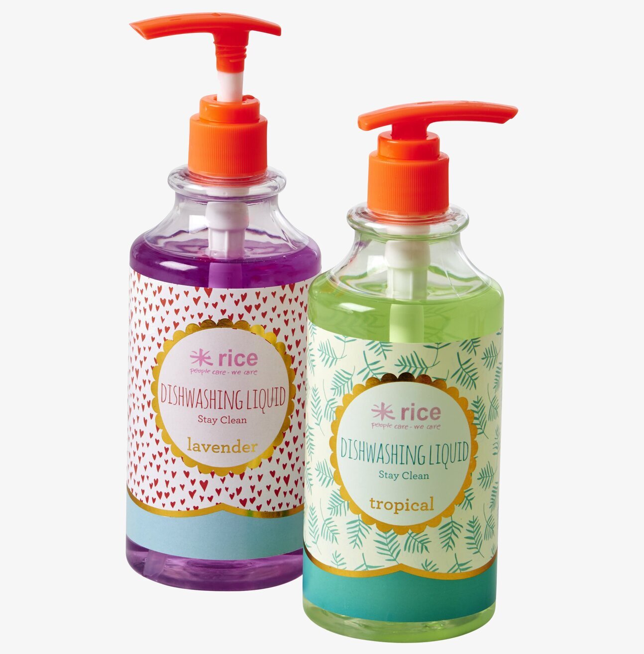 Diskmedel Lavendel från Rice i genomskinlig pumpflaska
