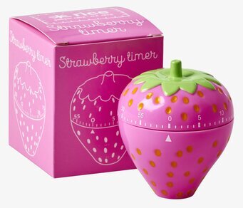 Äggtimer Strawberry från Rice, rosa med grön bladkrona