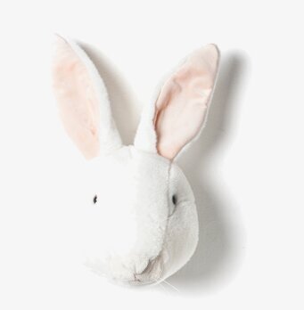 Djurhuvud Kanin från Brigbys, mjuk och fluffig väggdekoration