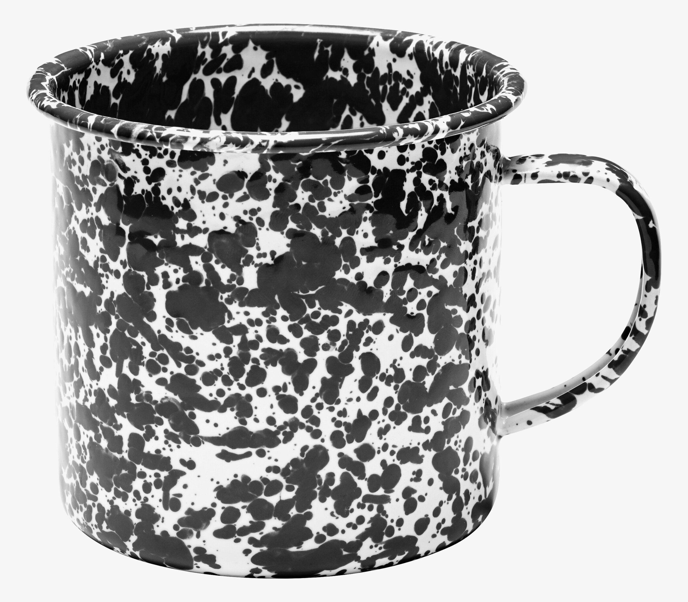 Emaljmugg Jumbo Splatter Svart från Crow Canyon Home