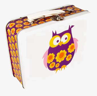 Lunchbox - Lila uggla från Blafre med ugglemotiv och blommor