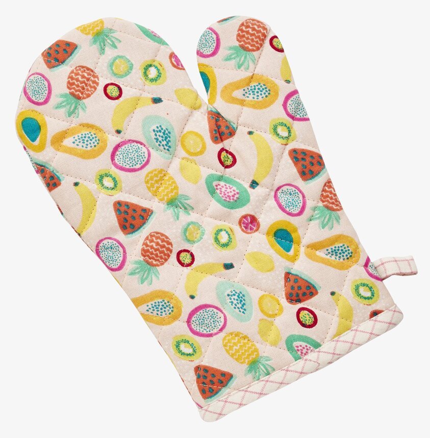 Ugnsvante Tutti Frutti från Rice med färgglatt fruktmönster