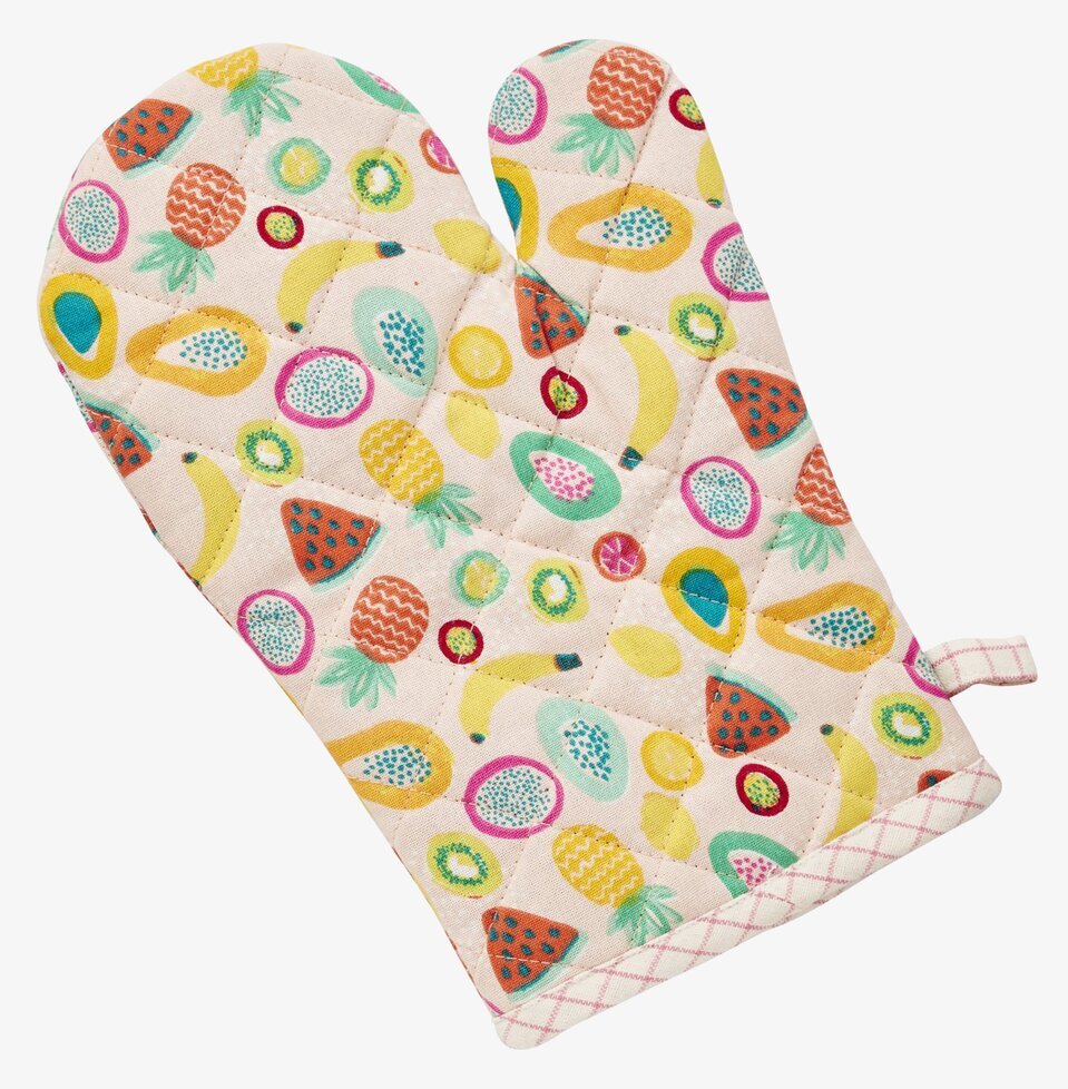 Ugnsvante Tutti Frutti från Rice med färgglatt fruktmönster