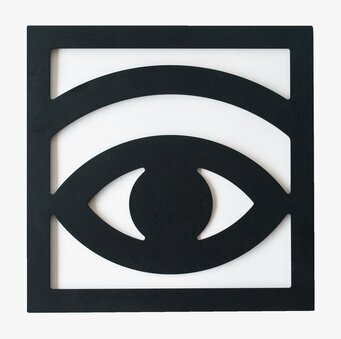 Ögon Cacao Trivet från Olle Eksell, svart med ögonmotiv