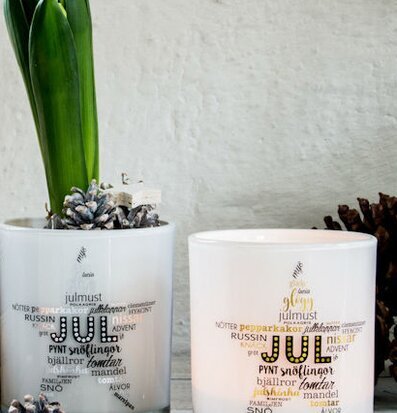 Julstjärna Guld - Majas Cottage ljushållare på vitt golv